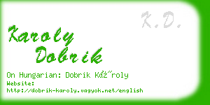 karoly dobrik business card